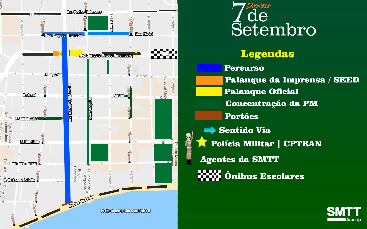 SMTT informa esquema de trânsito para o 7 de Setembro - SMTT Aracaju